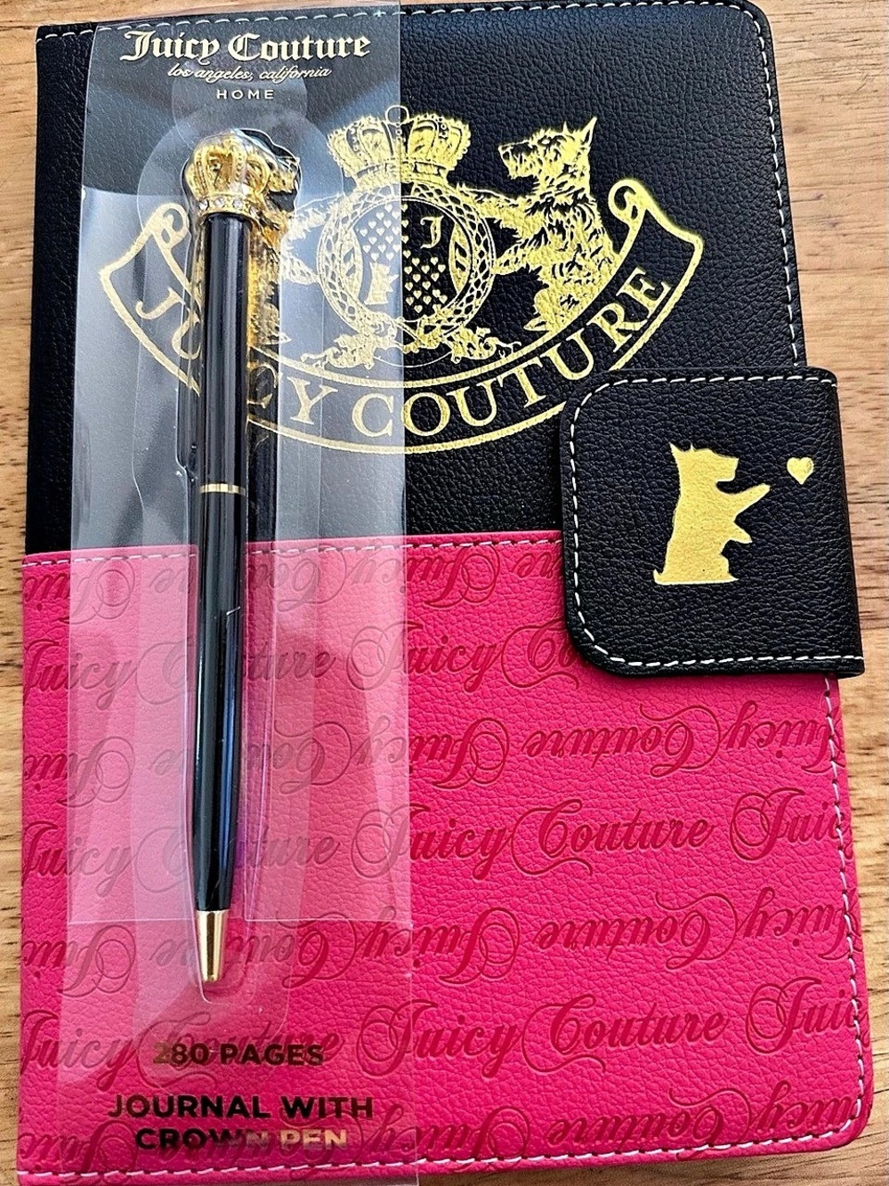 Juicy Couture Home Journal with Crown Pen Pink & Black 280 pages New